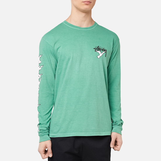 Мужской лонгслив Stussy One Love Pigment Dyed Moss