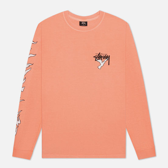 Мужской лонгслив Stussy One Love Pigment Dyed Neon Orange