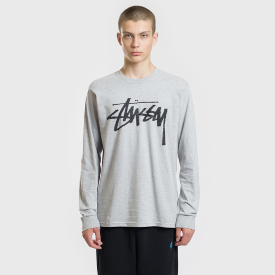 Мужской лонгслив Stussy Stock LS Grey Heather