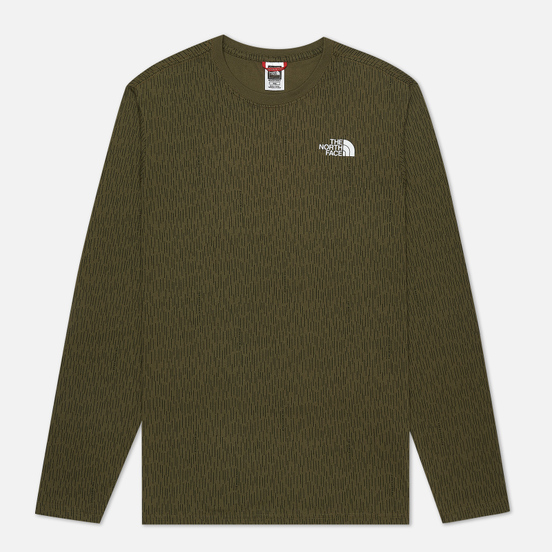 Мужской лонгслив The North Face LS Red Box Burnt Olive Green Rain Camo Print