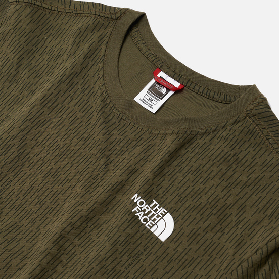 Мужской лонгслив The North Face LS Red Box Burnt Olive Green Rain Camo Print
