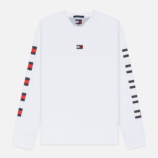 Мужской лонгслив Tommy Jeans Flag Repeat Classic White