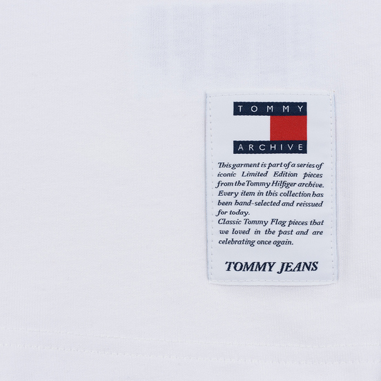 Мужской лонгслив Tommy Jeans Flag Repeat Classic White