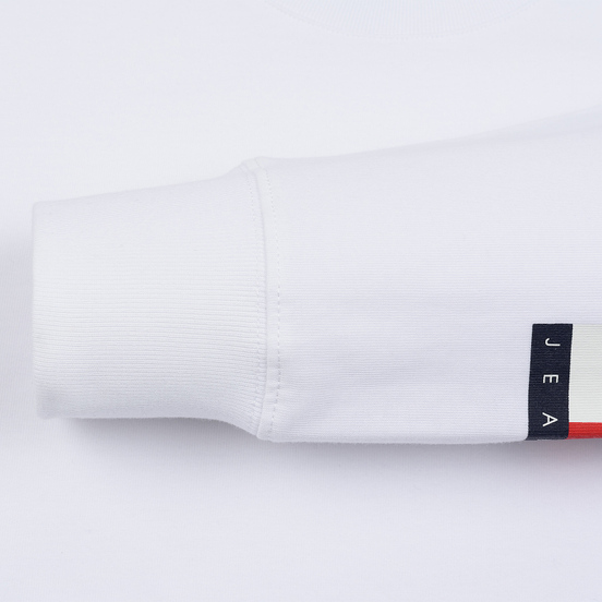 Мужской лонгслив Tommy Jeans Flag Repeat Classic White