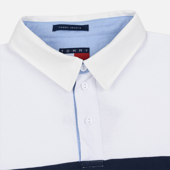 Мужской лонгслив Tommy Jeans Flag Rugby Polo Classic White/Multi