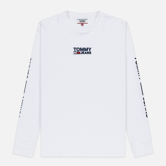 Мужской лонгслив Tommy Jeans Logo Corp Regular Fit Classic White