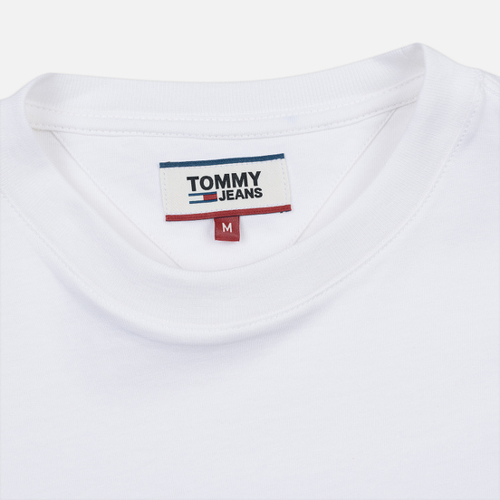 Мужской лонгслив Tommy Jeans Logo Corp Regular Fit Classic White