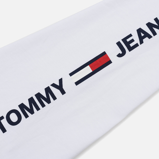 Мужской лонгслив Tommy Jeans Logo Corp Regular Fit Classic White