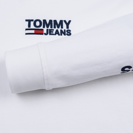 Мужской лонгслив Tommy Jeans Logo Corp Regular Fit Classic White