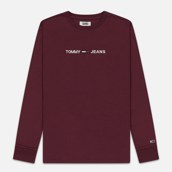 Мужской лонгслив Tommy Jeans Small Logo Burgundy