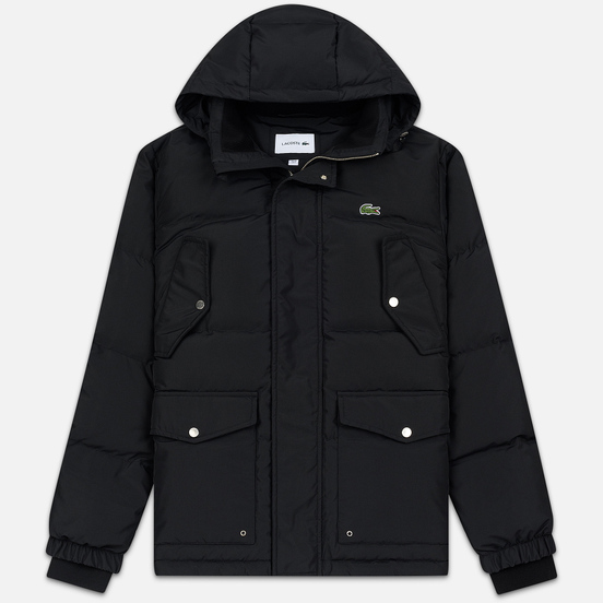 Мужской пуховик Lacoste Multiple Pockets Water-Resistant Hoodie Black