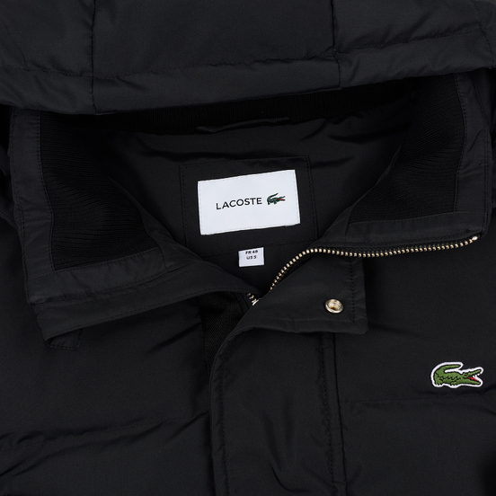Мужской пуховик Lacoste Multiple Pockets Water-Resistant Hoodie Black
