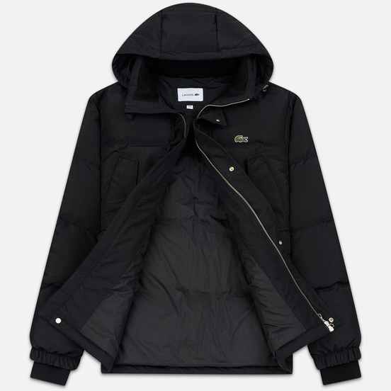 Мужской пуховик Lacoste Multiple Pockets Water-Resistant Hoodie Black