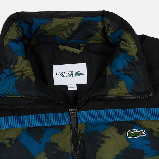 Мужской пуховик Lacoste Sport Colourblock Water-Resistant Black/Blue/Khaki Green