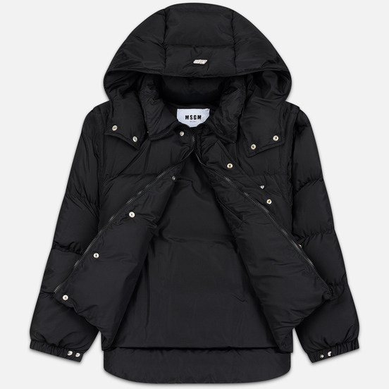 Мужской пуховик MSGM Cropped Down Hood Black