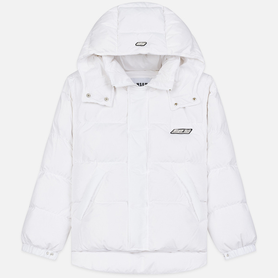 Мужской пуховик MSGM Cropped Down Hood White