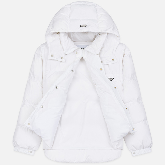 Мужской пуховик MSGM Cropped Down Hood White