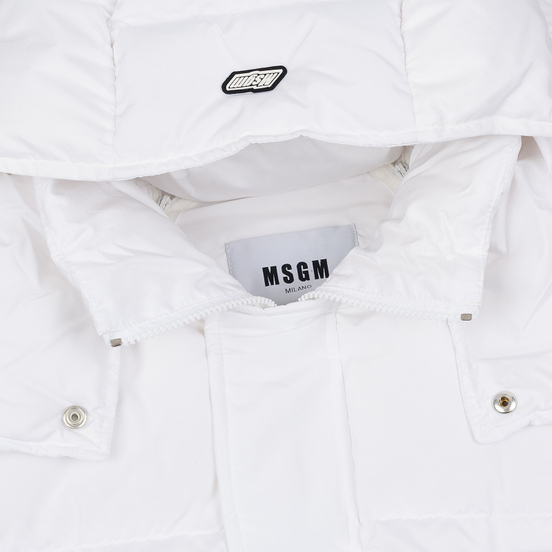 Мужской пуховик MSGM Cropped Down Hood White