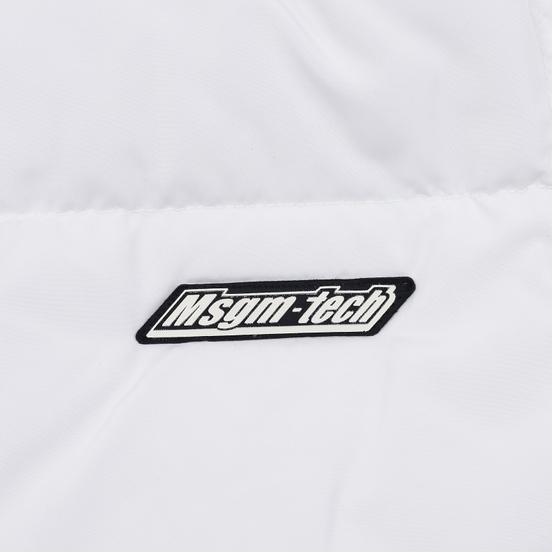Мужской пуховик MSGM Cropped Down Hood White
