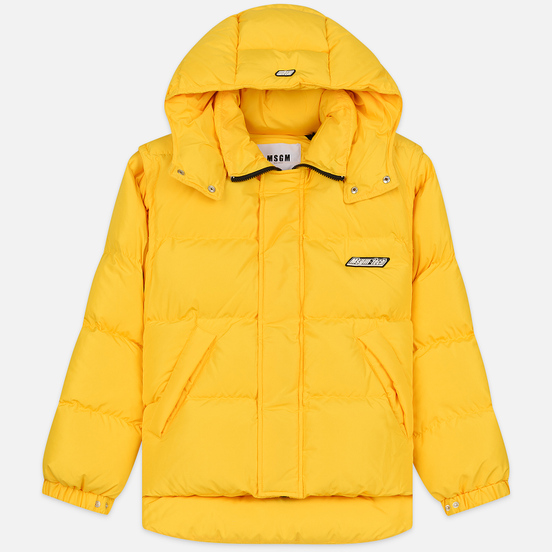 Мужской пуховик MSGM Cropped Down Hood Yellow