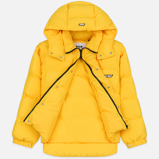 Мужской пуховик MSGM Cropped Down Hood Yellow