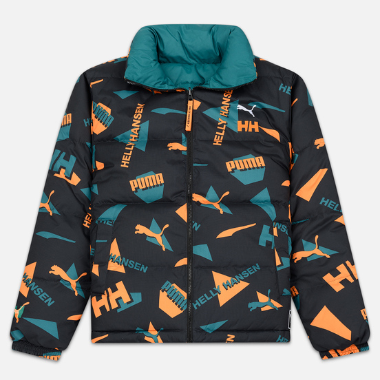 Мужской пуховик Puma x Helly Hansen Reversible Teal Green/All Over Print Front