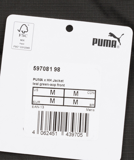 Мужской пуховик Puma x Helly Hansen Reversible Teal Green/All Over Print Front