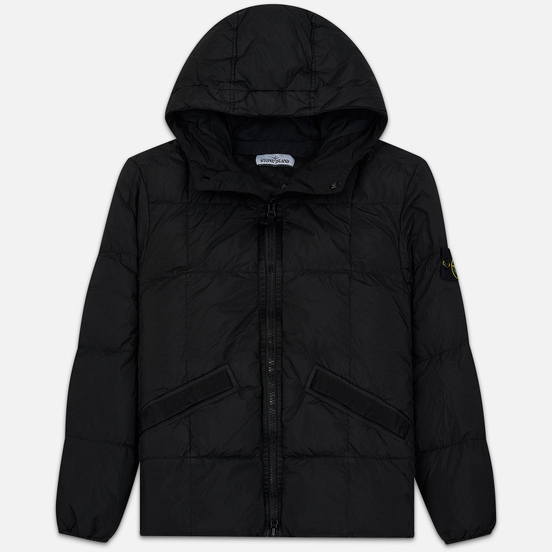 Мужской пуховик Stone Island Crinkle Reps Lightweight Nylon Down Black