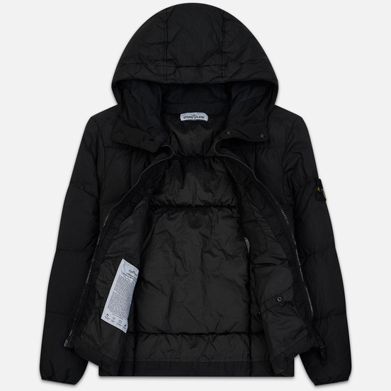 Мужской пуховик Stone Island Crinkle Reps Lightweight Nylon Down Black