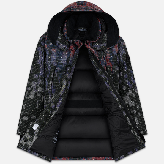 Мужской пуховик Stone Island Shadow Project DPM Chine Wool Long Black