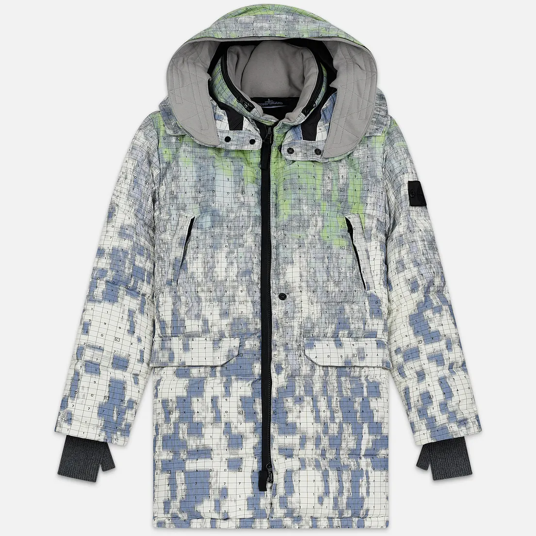 Stone Island Shadow Project Мужской пуховик DPM Chine Wool Long