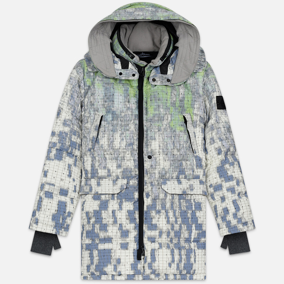Мужской пуховик Stone Island Shadow Project DPM Chine Wool Long Pistachio