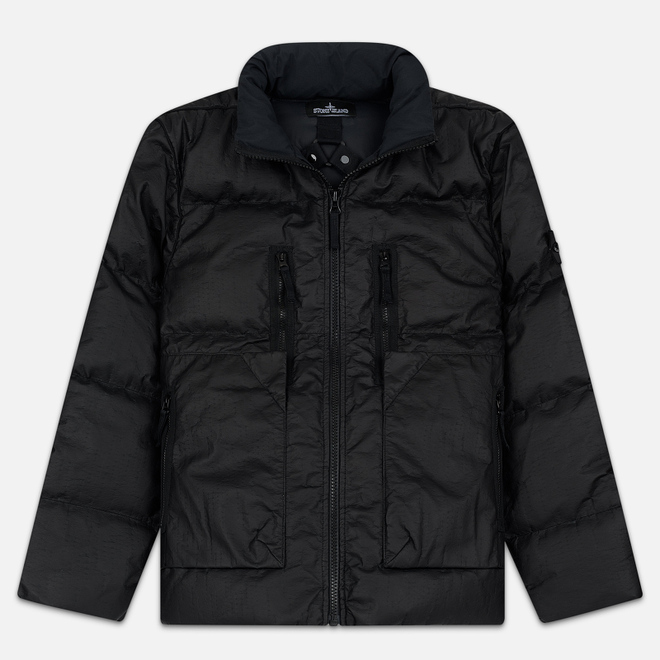 Мужской пуховик Stone Island Shadow Project Lasered Poly-Hide 2L Down Black