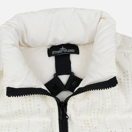 Мужской пуховик Stone Island Shadow Project Lasered Poly-Hide 2L Down Natural White