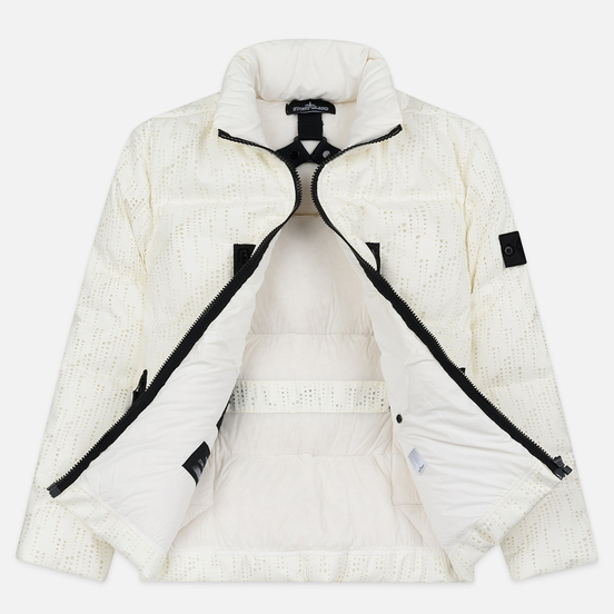 Мужской пуховик Stone Island Shadow Project Lasered Poly-Hide 2L Down Natural White