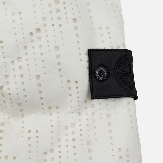 Мужской пуховик Stone Island Shadow Project Lasered Poly-Hide 2L Down Natural White