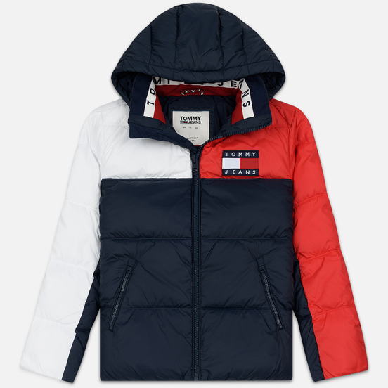 Мужской пуховик Tommy Jeans Essential Colour-Blocked Recycled Padded Black Iris/Multi