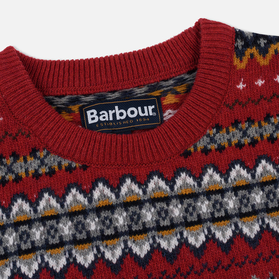 Мужской свитер Barbour Case Fairisle Crew Rich Red