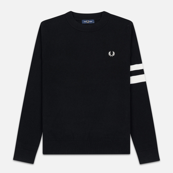 Мужской свитер Fred Perry Tipped Sleeve Crew Neck Black