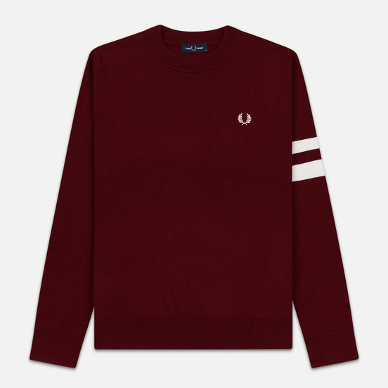 Мужской свитер Fred Perry Tipped Sleeve Crew Neck Dark Red