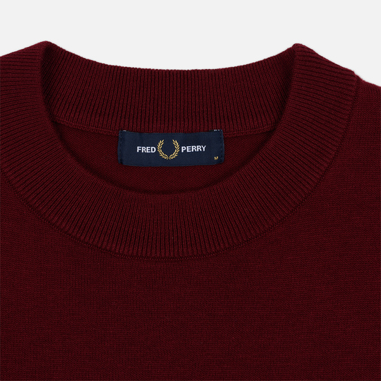 Мужской свитер Fred Perry Tipped Sleeve Crew Neck Dark Red