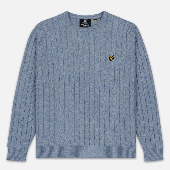 Мужской свитер Lyle & Scott Cable Jumper Stone Blue Marl
