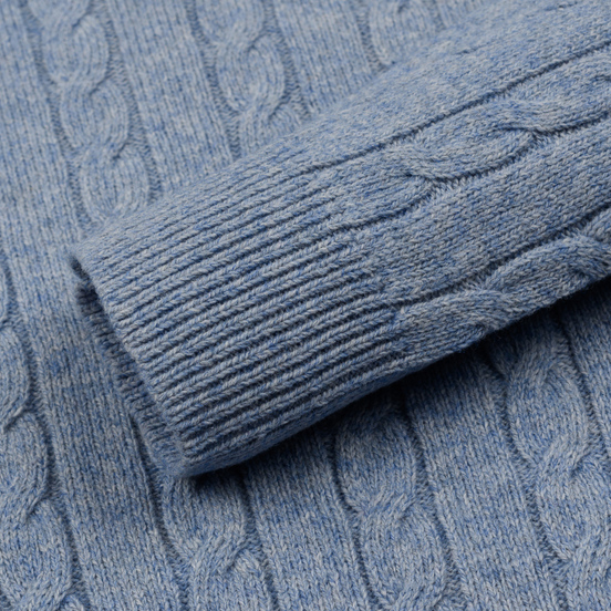 Мужской свитер Lyle & Scott Cable Jumper Stone Blue Marl