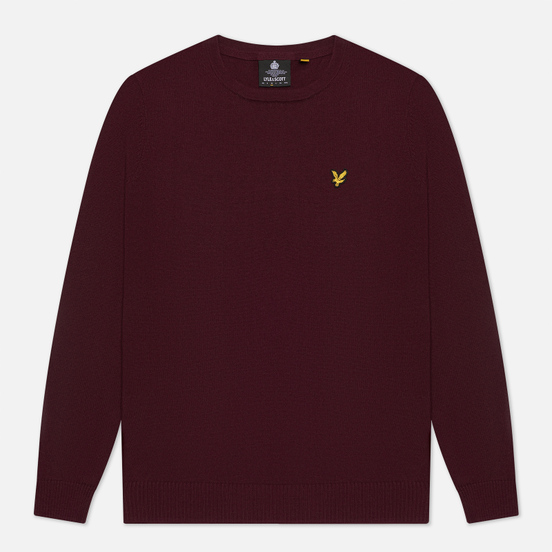 Мужской свитер Lyle & Scott Cotton Merino Crew Neck Jumper Burgundy