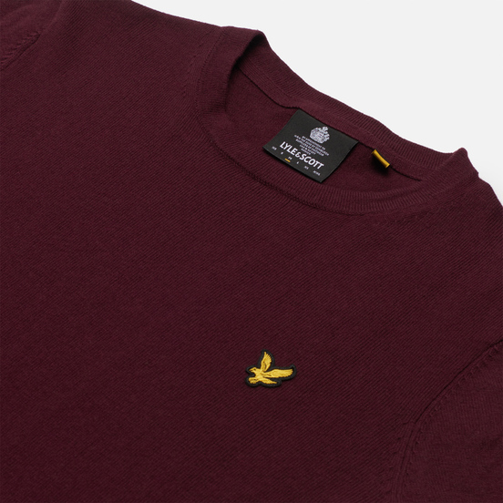 Мужской свитер Lyle & Scott Cotton Merino Crew Neck Jumper Burgundy