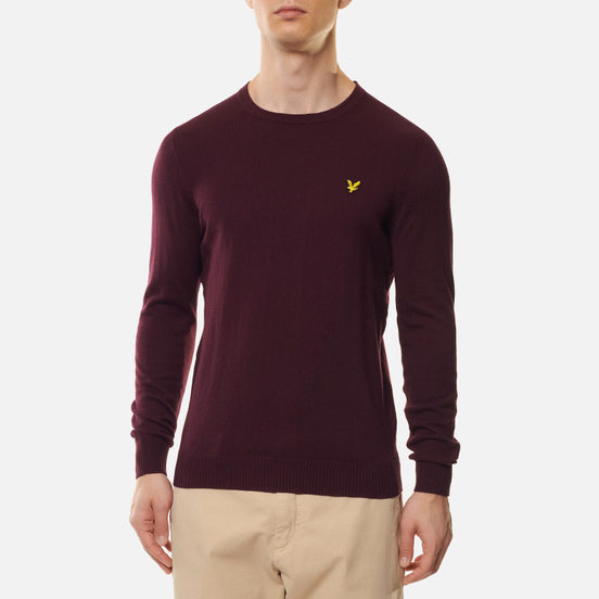 Мужской свитер Lyle & Scott Cotton Merino Crew Neck Jumper Burgundy
