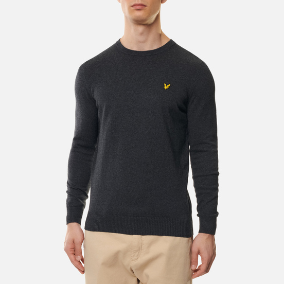 Мужской свитер Lyle & Scott Cotton Merino Crew Neck Jumper Charcoal Marl