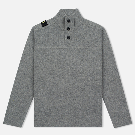 Мужской свитер MA.Strum Soft Shetland Button Placket Medium Grey Melange