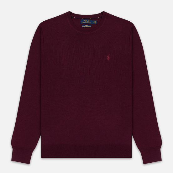 Мужской свитер Polo Ralph Lauren Classic Crew Neck Merino Wool Classic Burgundy