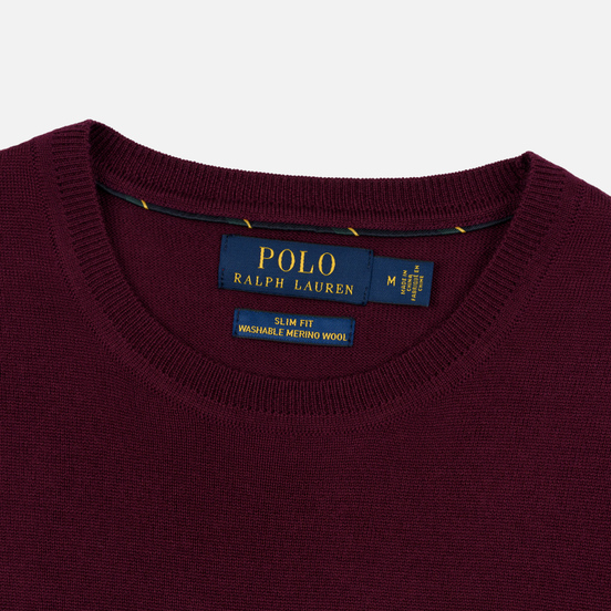 Мужской свитер Polo Ralph Lauren Classic Crew Neck Merino Wool Classic Burgundy